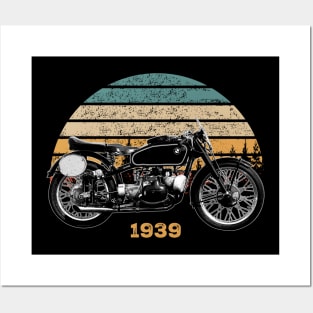 1926 - 1939 Kompressor Vintage Motorcycle Design Posters and Art